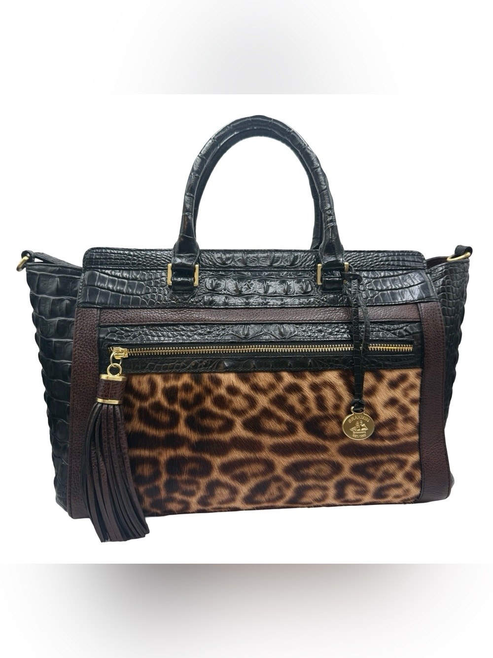Brahmin Anna satchel w/ Calf hair design - Picture 2 of 12